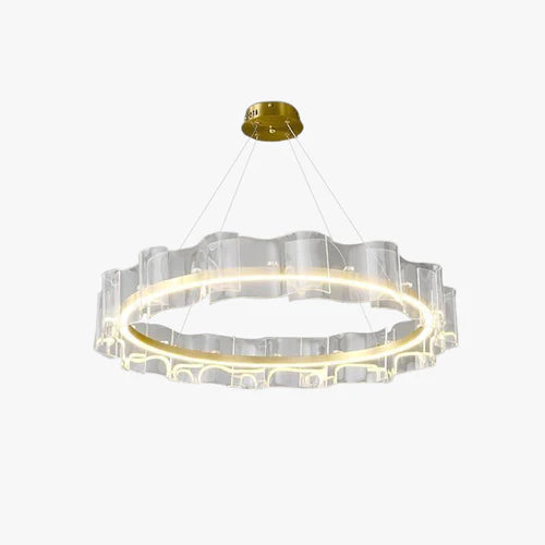 Wavy Ring Gold LED Pendant Light