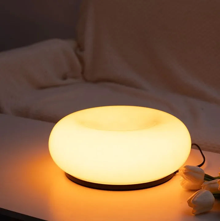 Orange Touch Dimmer Doughnut Glass Table Lamp