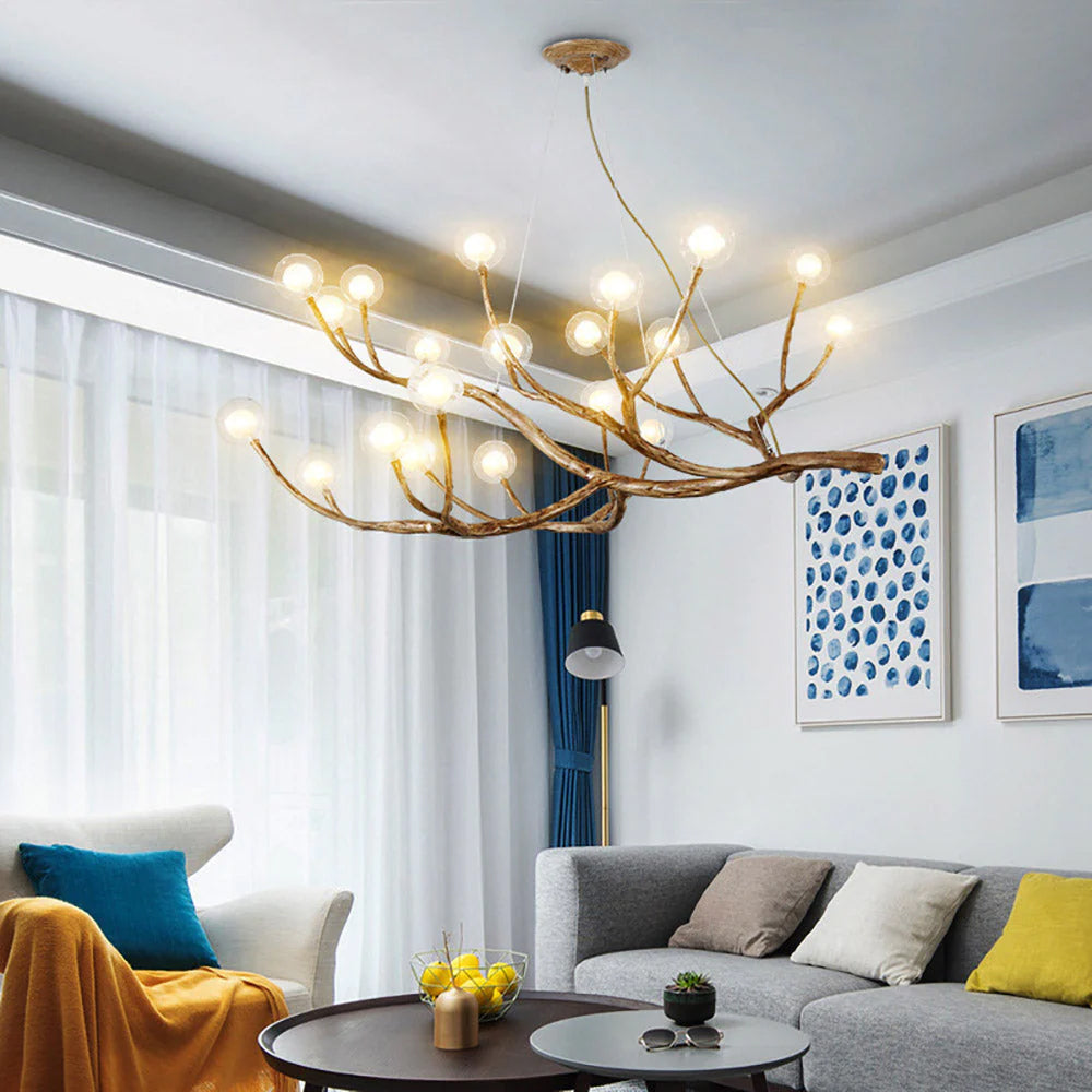 Nordic Rustic Tree Branch Pendant Light