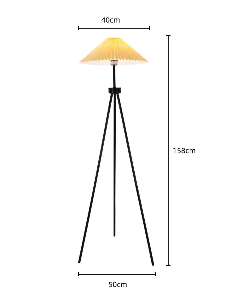 Pleated Fabric Shade Tripod Lamp Floor