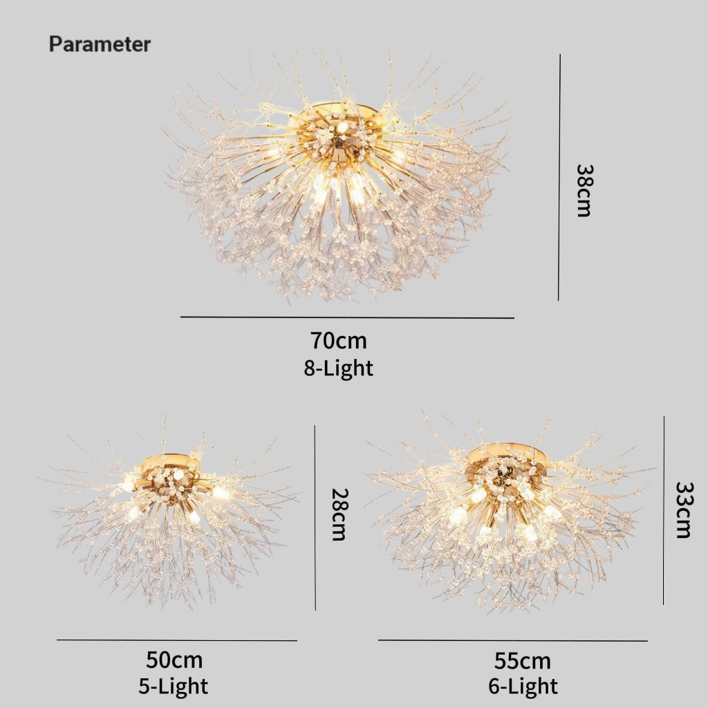 Premium Dandelion Crystal Ceiling Light for Bedroom
