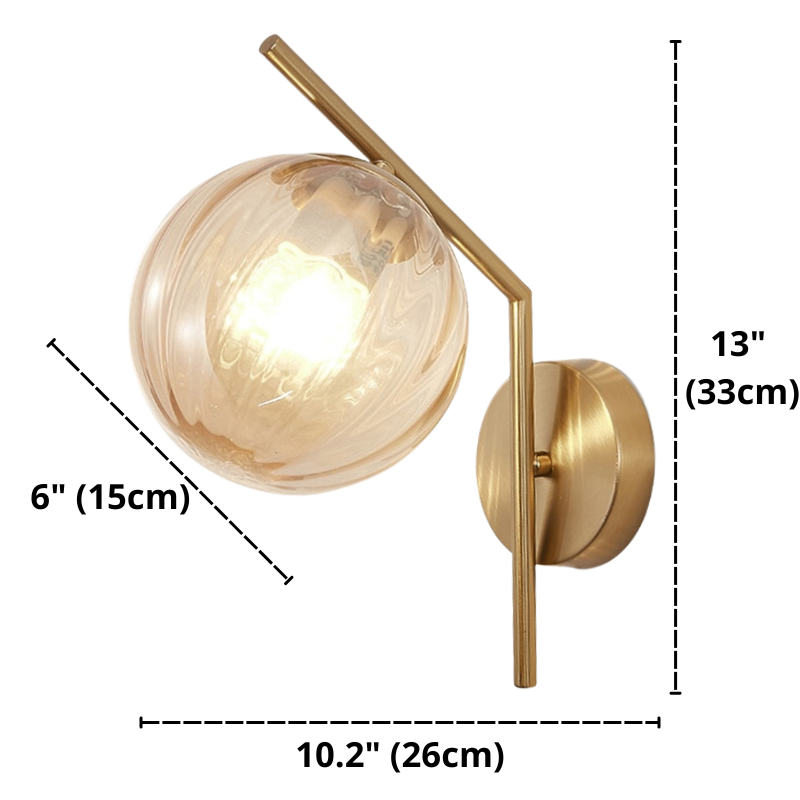 Modern Metal Glass Ball Wall Light