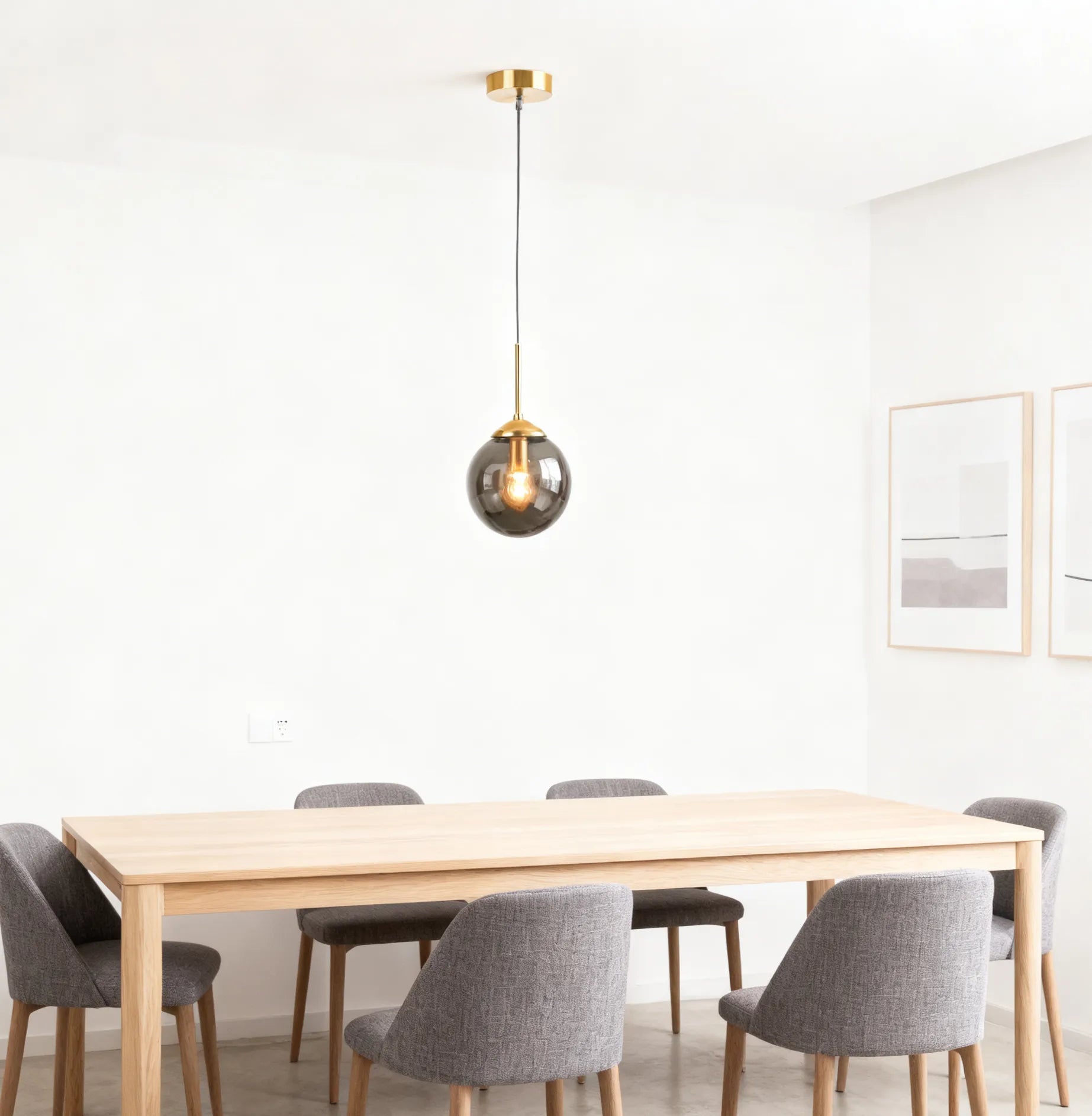 Nordic Globe Glass Pendant Light for Dining Room
