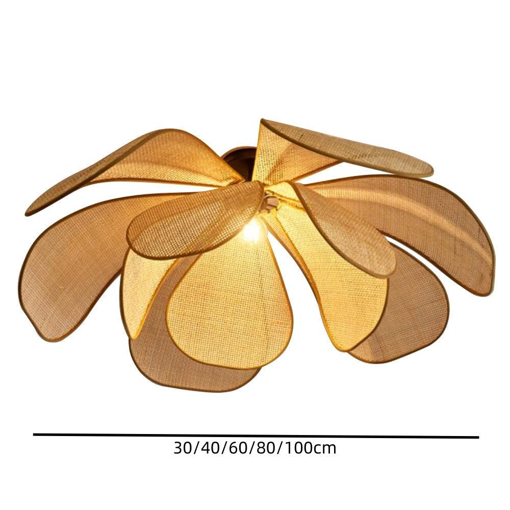 Handcrafted Rattan Petal Pendant Light for Dining Room
