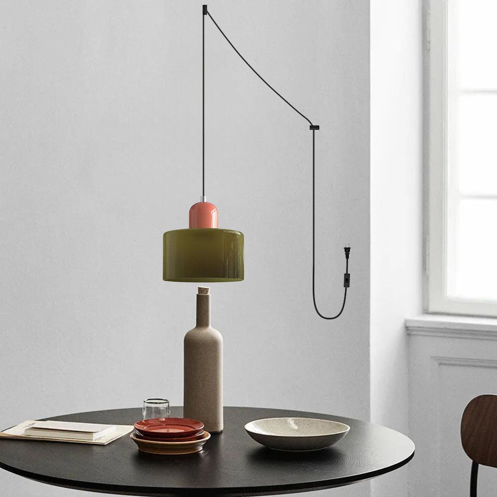 Cream Style Round Glass Light Fitting Pendant