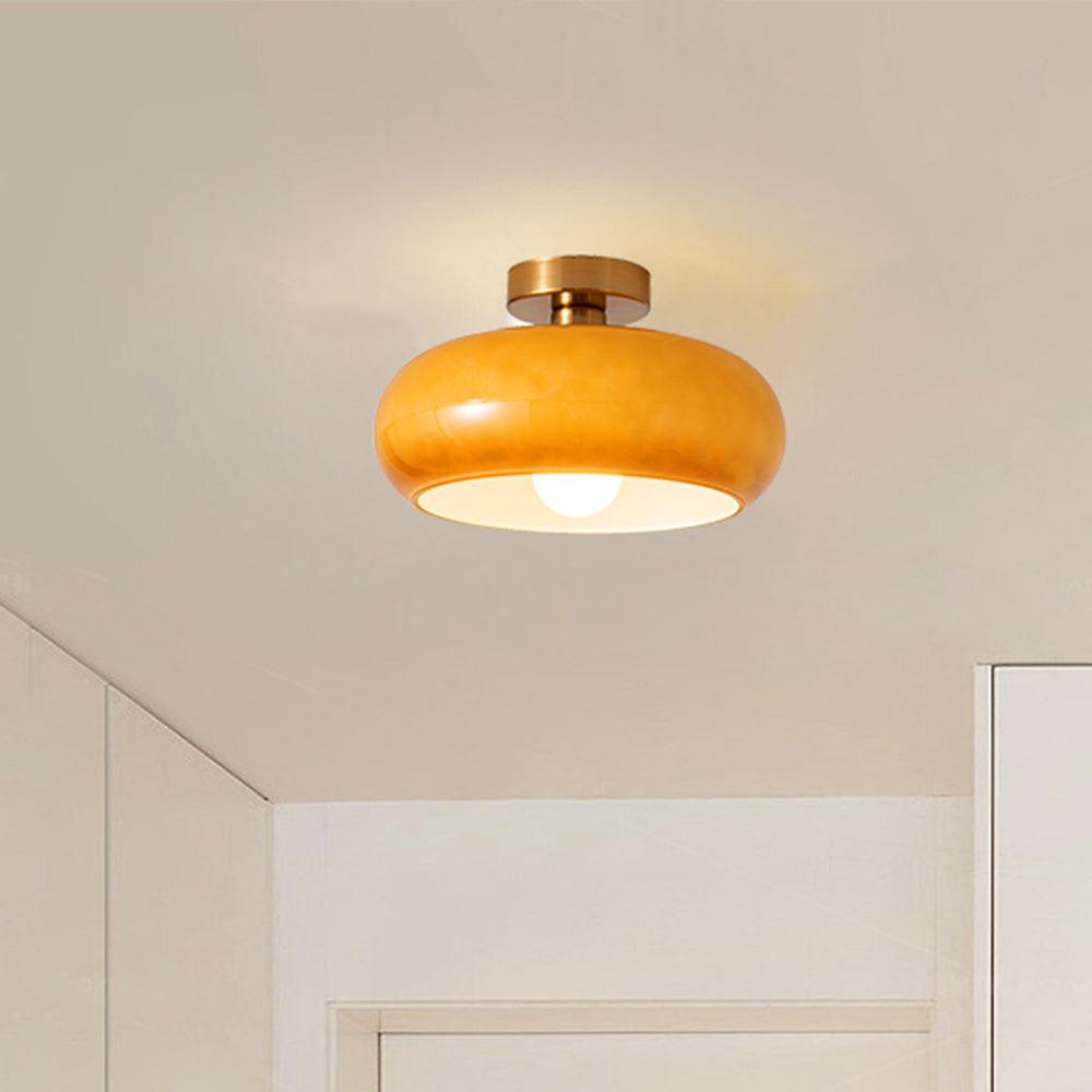 Vintage Persimmon Glass Pendant Light for Corridor