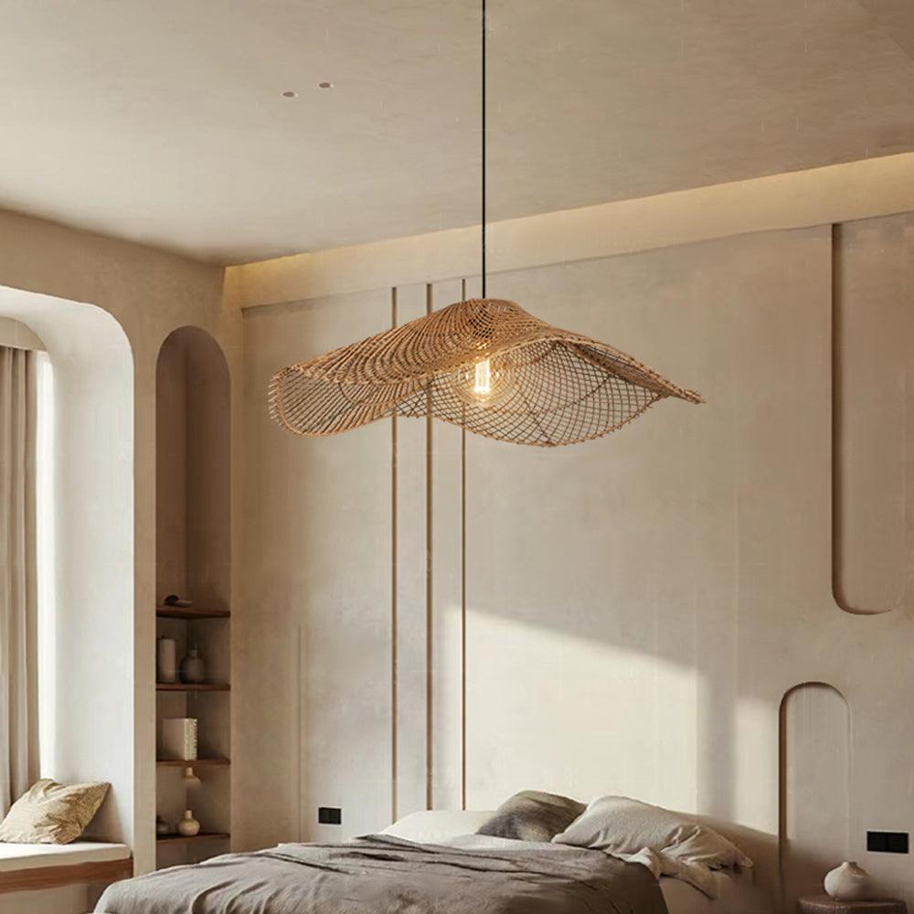 Wabi Sabi Wave Rattan Pendant Light