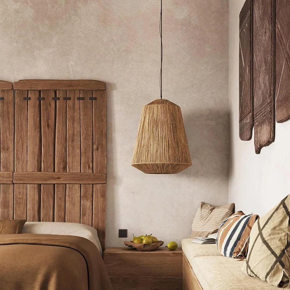 Wabi Sabi Rattan Pendant Ceiling Light for Dining Room
