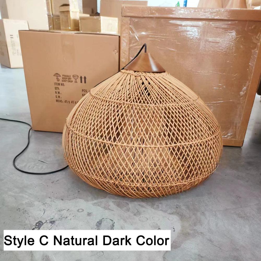Wabi-Sabi Hollow Rattan Vintage Pendant Lights