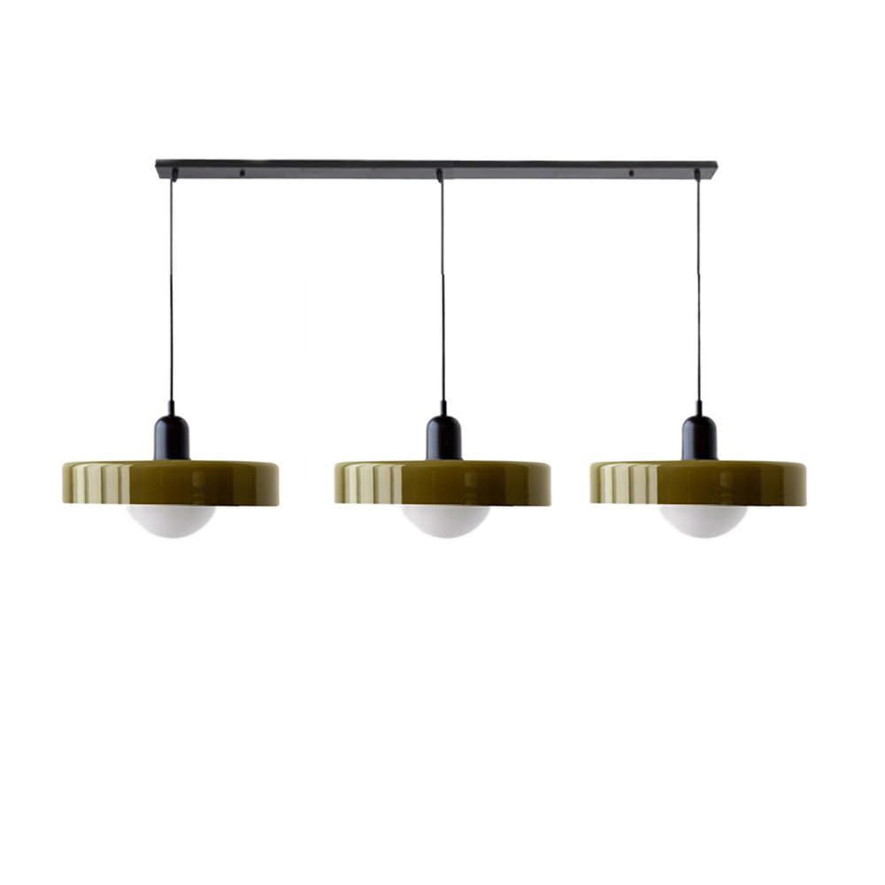 3 Green Modern Glass Dining Room Pendant Light