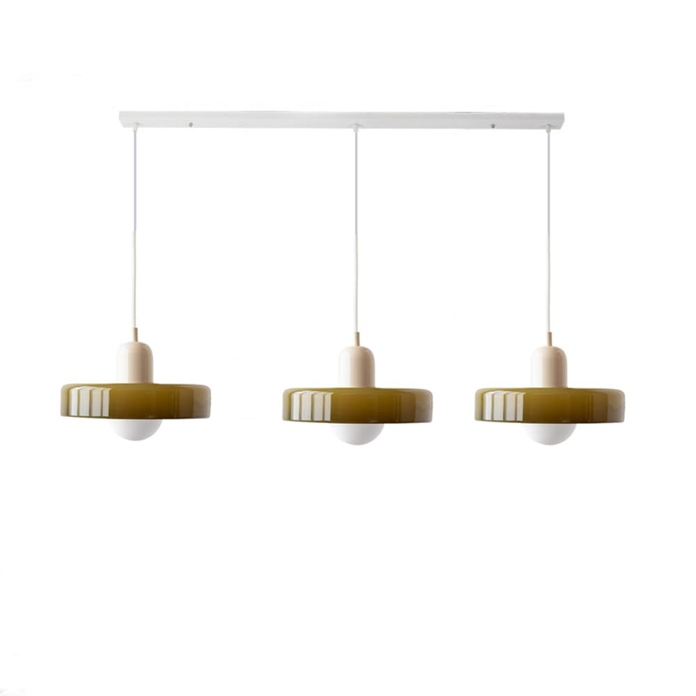 3 Green Modern Glass Dining Room Pendant Light