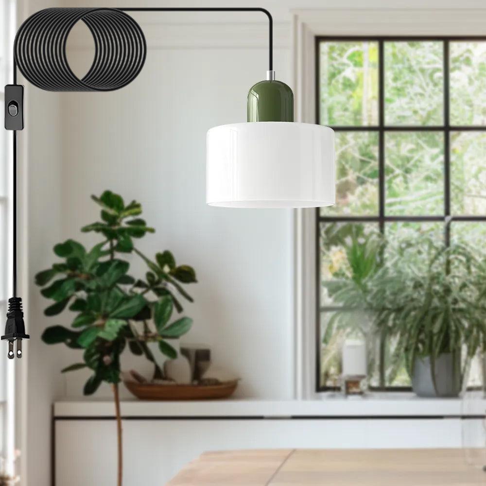 Cream Style Round Glass Light Fitting Pendant