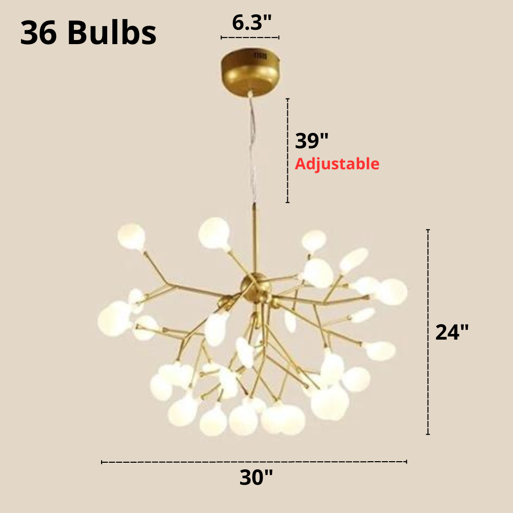 Modern Leaf Scattered Platinum Chandelier