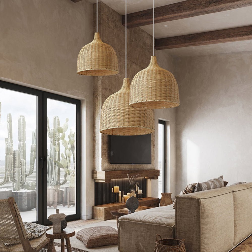 Bohemian Wicker Woven Rattan Pendant Light