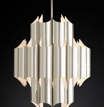 Contemporary Copper Sculptural Chandelier for Living Room