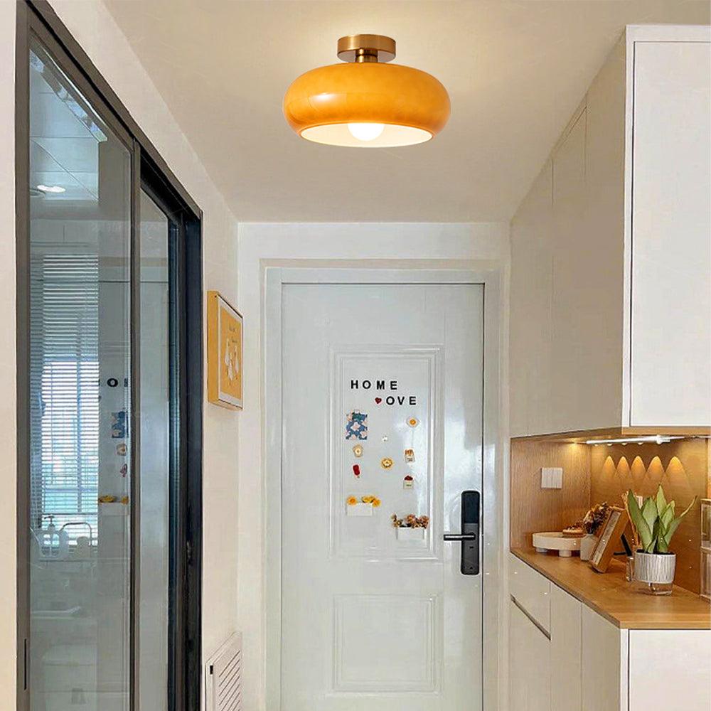 Vintage Persimmon Glass Pendant Light for Corridor