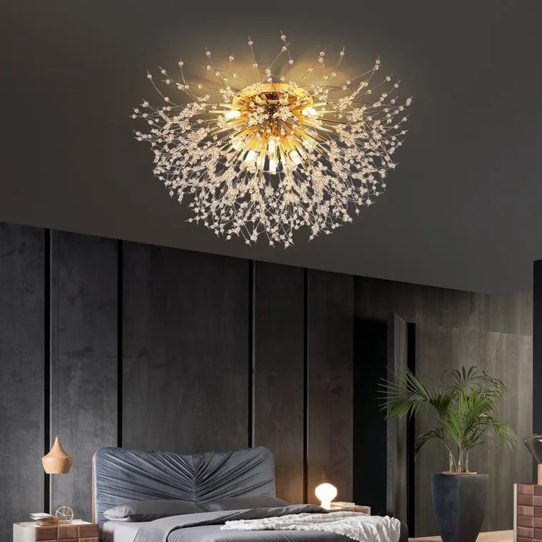 Premium Dandelion Crystal Ceiling Light for Bedroom