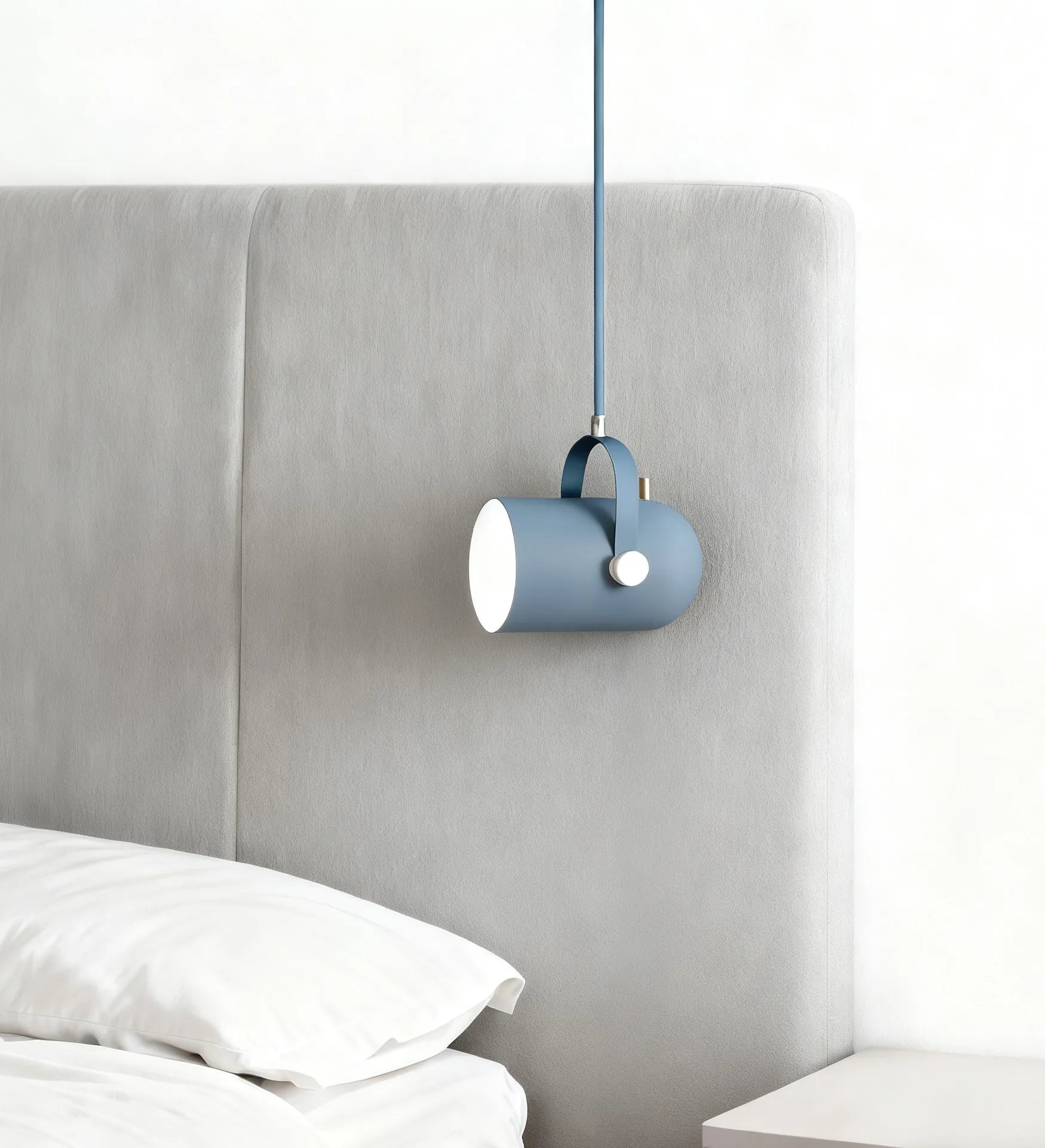 Morandi Metal Bedside Pendant Light Fixture with Rotatable Design
