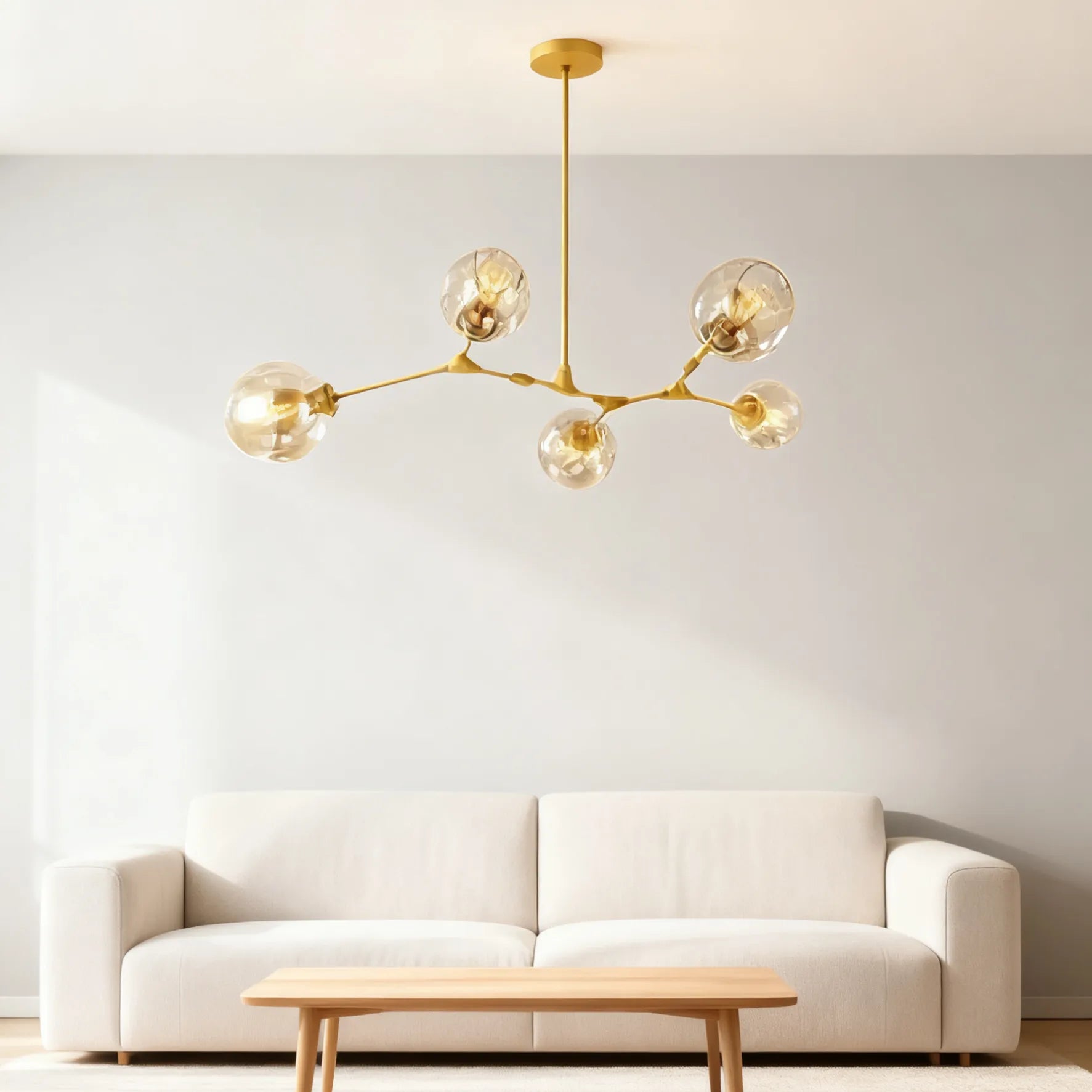 Scandinavian Smoked Glass Rotatable Chandelier