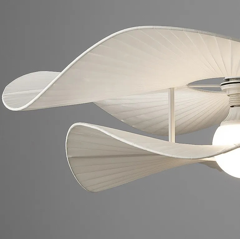 White Lotus Leaf Fabric Pendant Light for Dining Room