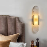 Sleek Marble Brass Bedside Wall Light