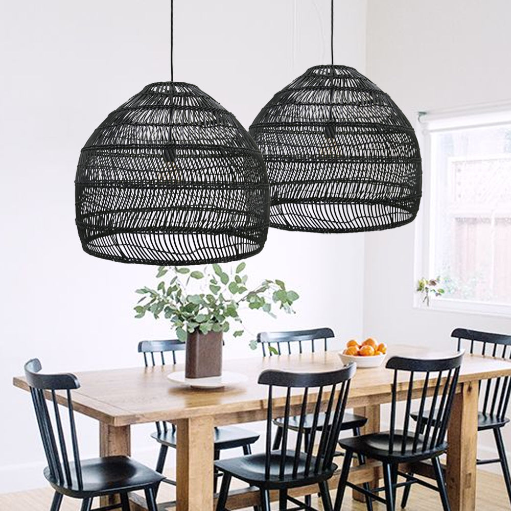 Boho  DIY Natural Rattan Pendant Lamp Shades