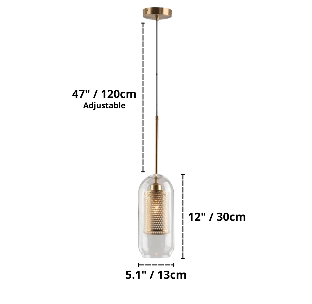 Industrial Glass Light Pendants with Round Spheres