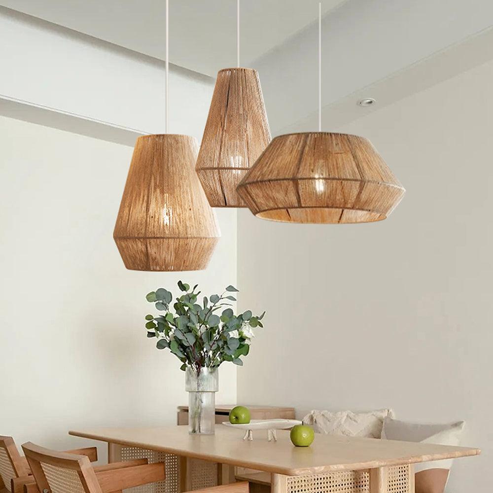 Wabi Sabi Rattan Pendant Ceiling Light for Dining Room