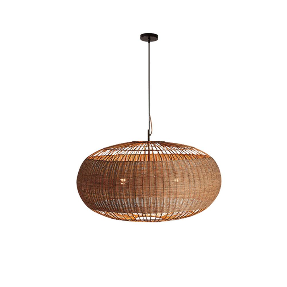Vintage Wabi-Sabi Rattan Dining Room Pendant Ceiling Light