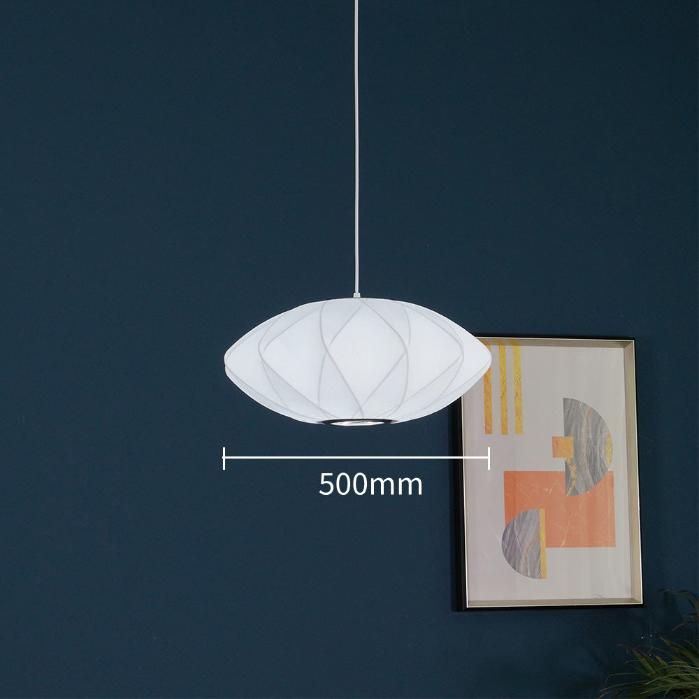 Modern White Bubble Fabric Pendant Light