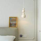Cream LED Dimmable Gourd Pendant Light for Bedroom
