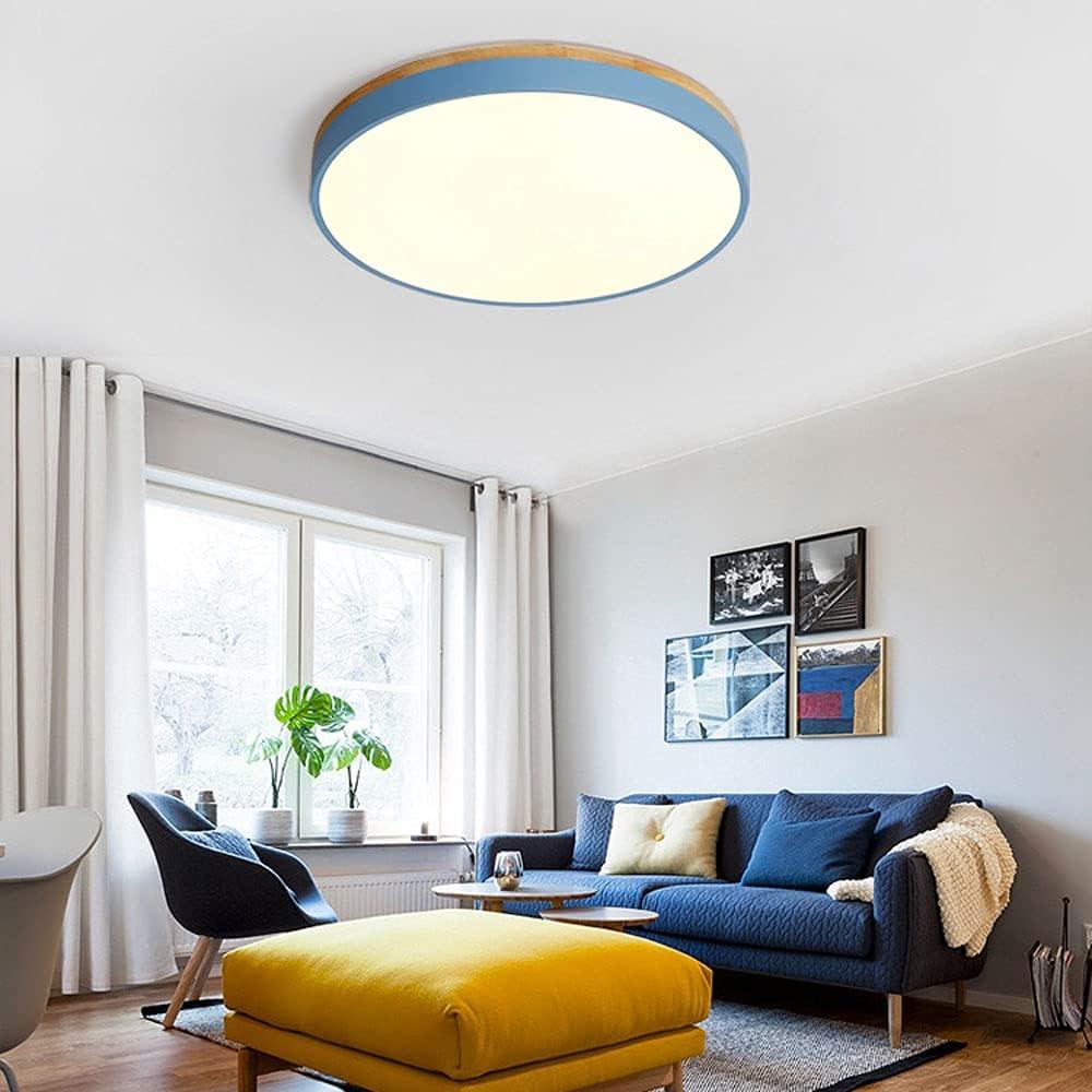 Nordic Circular Wooden Ceiling Lights for Bedroom