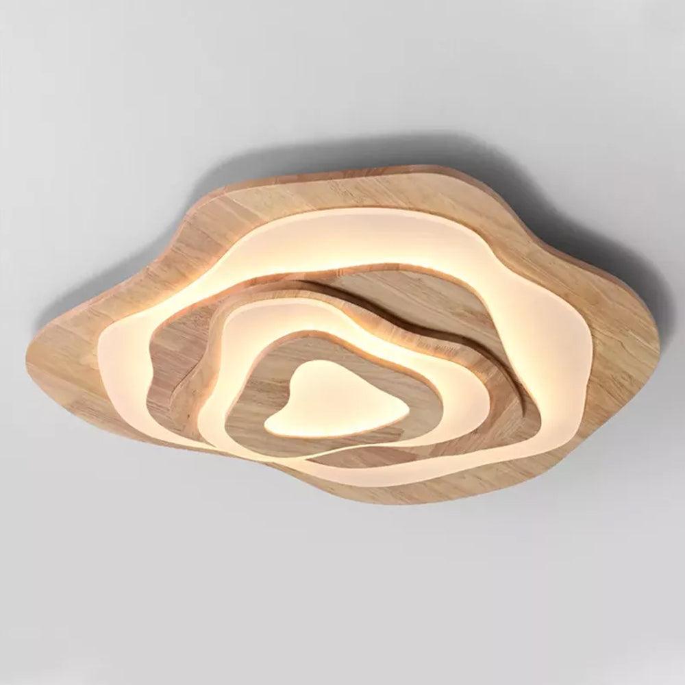 Contemporary Chinese Wooden Ceiling Lights for Living Room