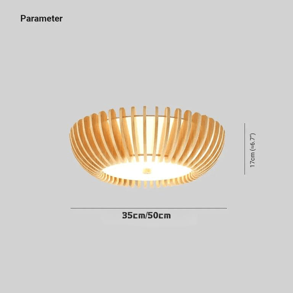 Japandi Style Bedroom Ceiling Light Wood LED
