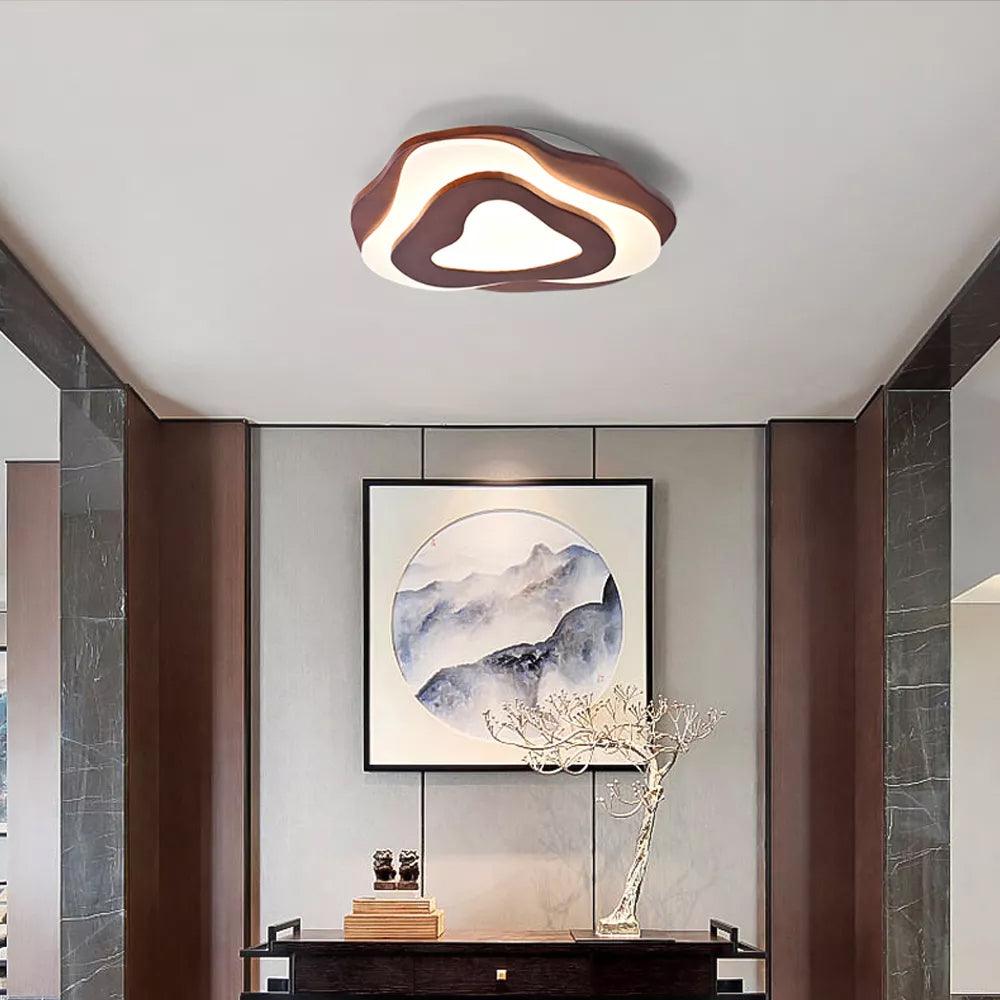 Contemporary Chinese Wooden Ceiling Lights for Living Room