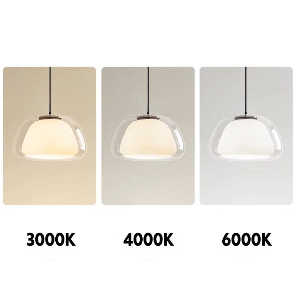 Cream Glass Pendant Lights for Kitchen Island