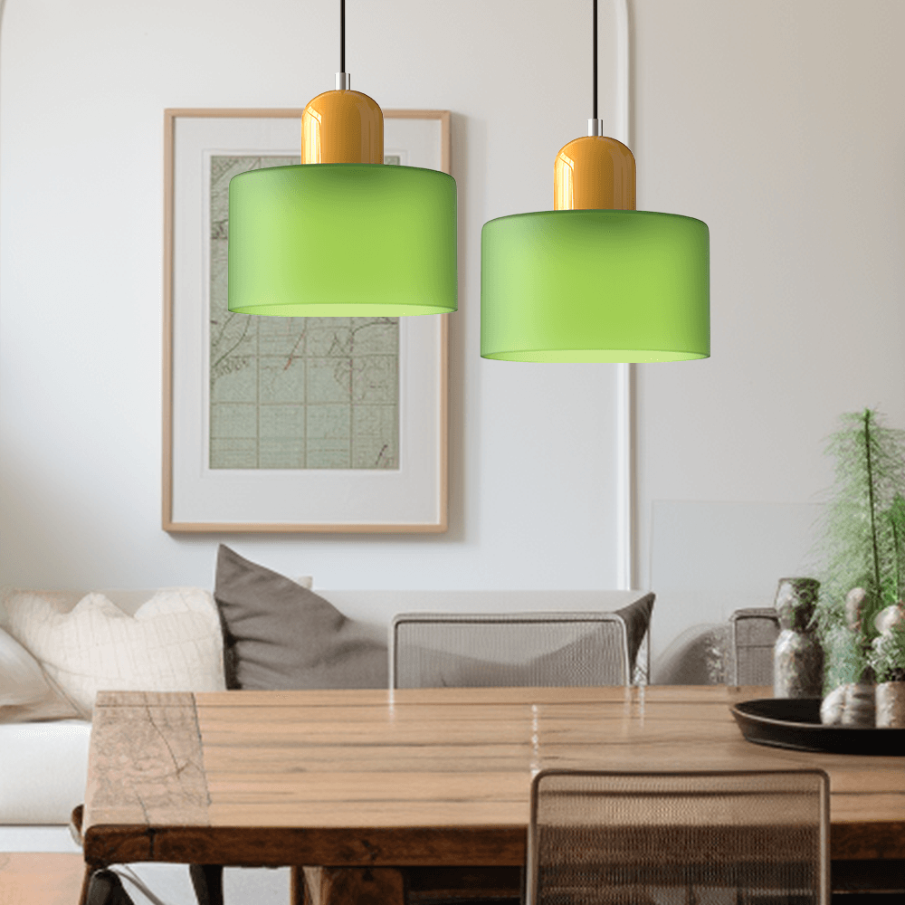 Cream Style Round Glass Light Fitting Pendant