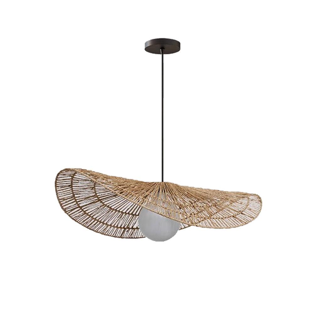 Southeast Asian Woven Rattan Pendant Light