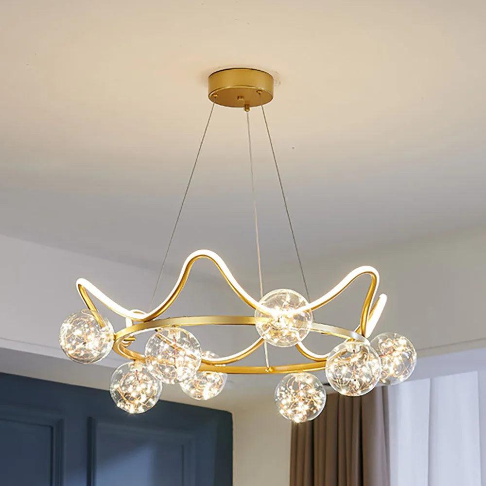 Luxurious Crystal Glass Dome Pendant Light