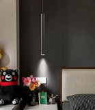 Minimalist Cylinder Metal LED Pendant Light for Bedside