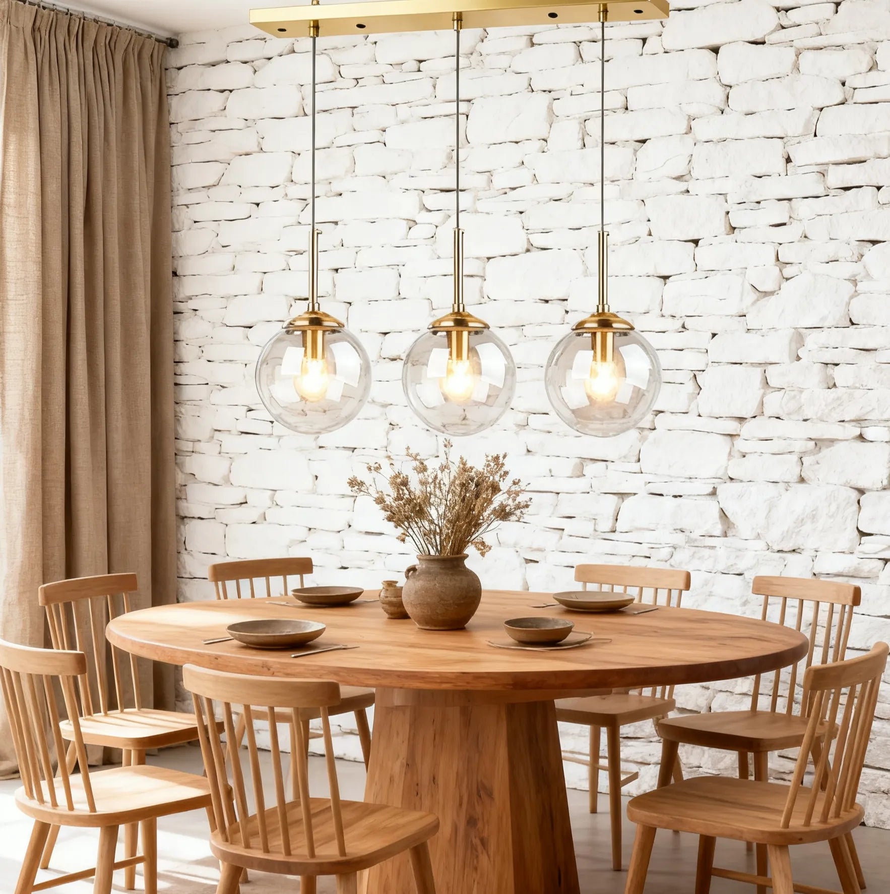 Nordic Globe Glass Pendant Light for Dining Room