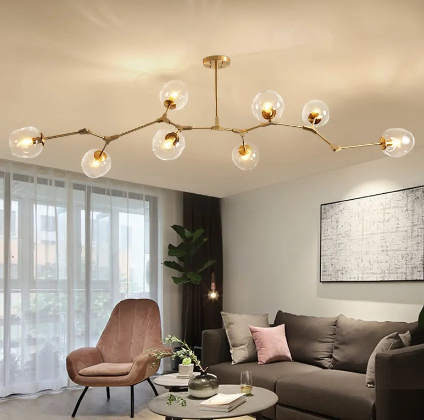 Scandinavian Smoked Glass Rotatable Chandelier