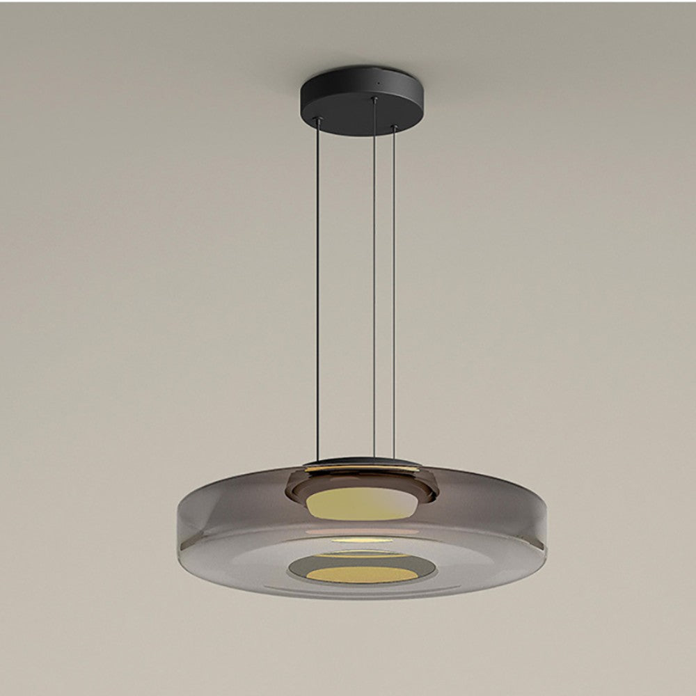 Brown Modern Triple Glass Kitchen Pendant Light