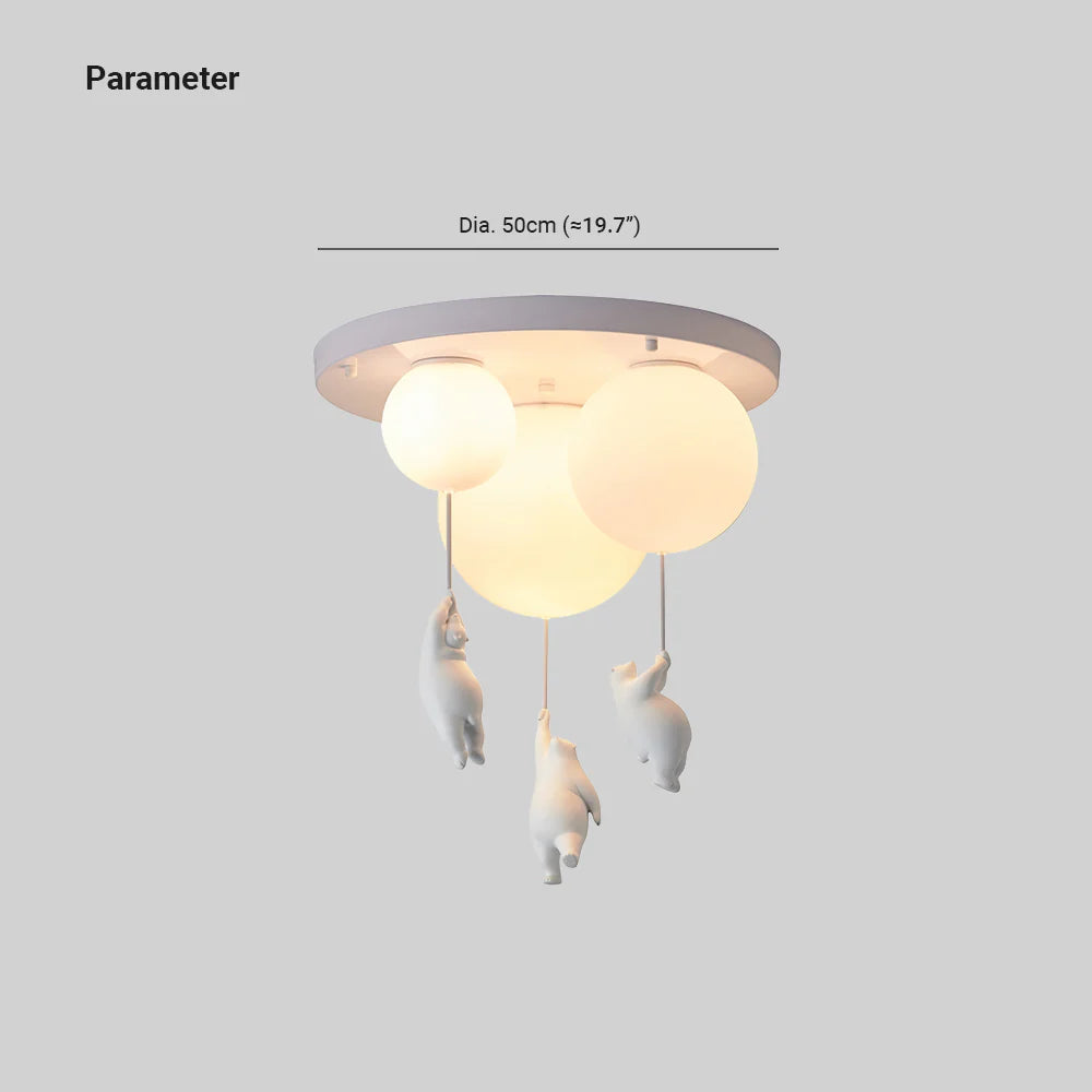 Creative Bear Balloon Ceiling Light for Kids Room