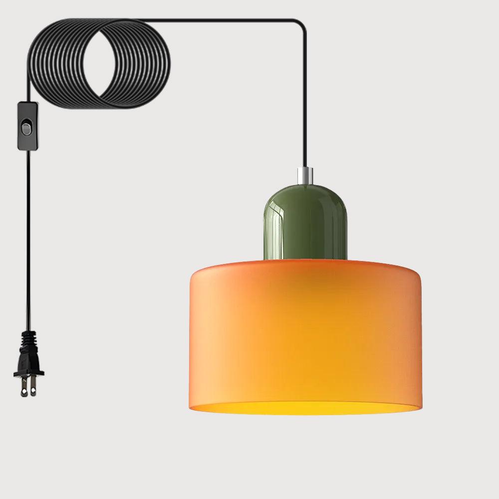 Cream Style Round Glass Light Fitting Pendant