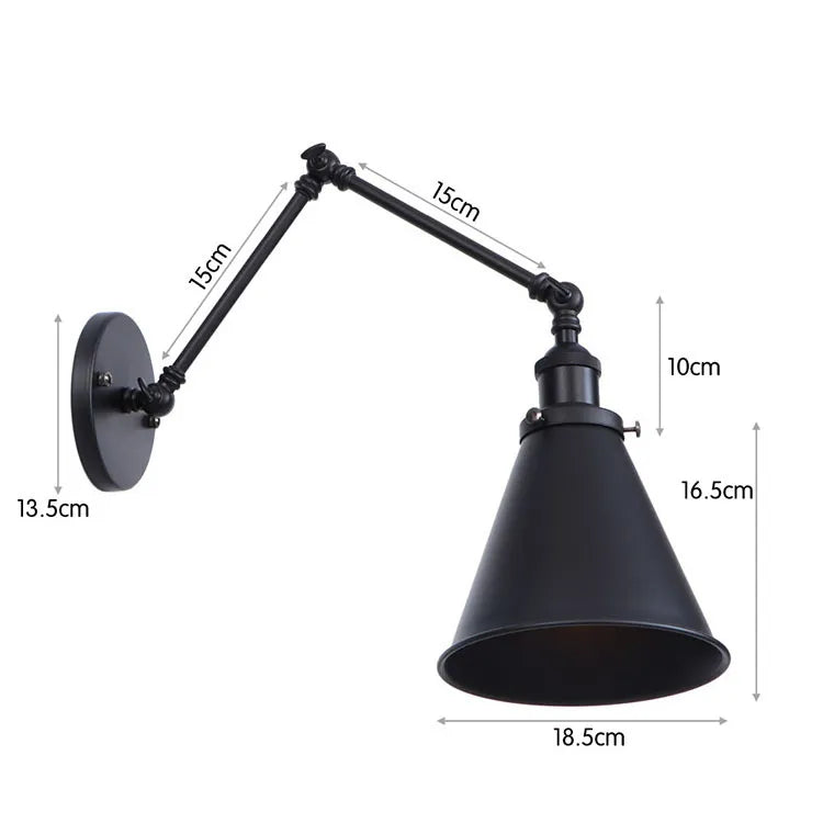 Industrial Adjustable Iron Wall Light