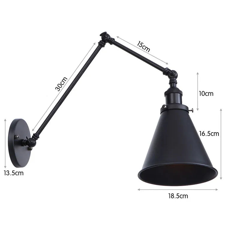 Industrial Adjustable Iron Wall Light