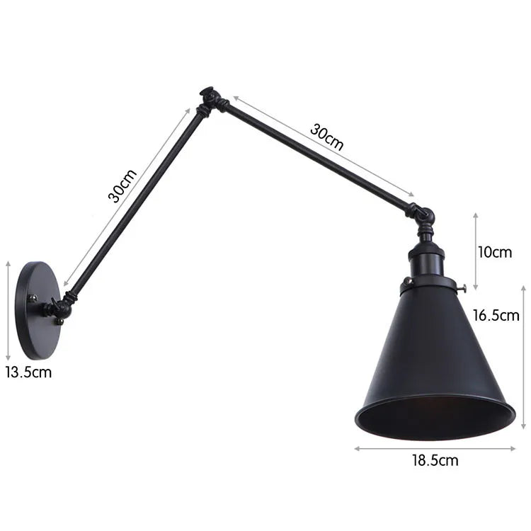 Industrial Adjustable Iron Wall Light