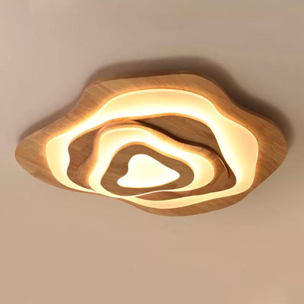 Contemporary Chinese Wooden Ceiling Lights for Living Room