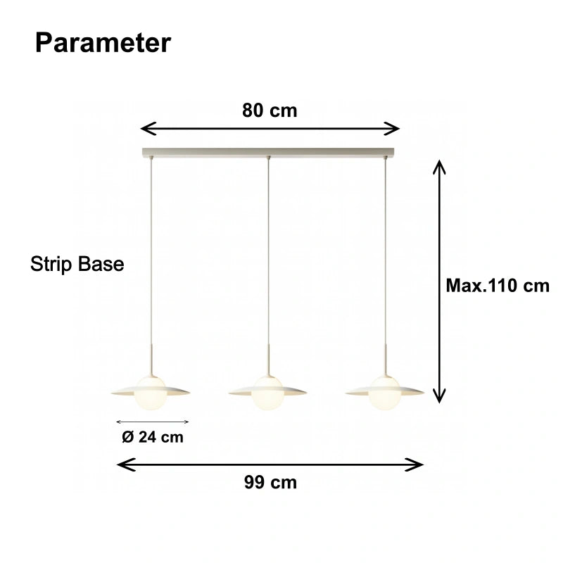 Modern Saturn 3-Light Glass Pendant Light for Dining Room